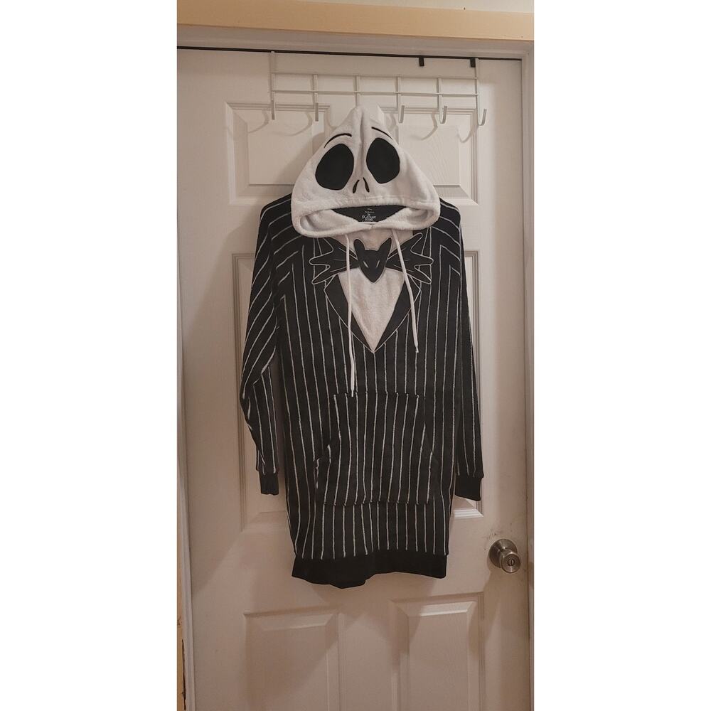 Jack Skellington nightmare XMAS HALLOWEEN Hooded Costume Fleece Womens MED 8 10
